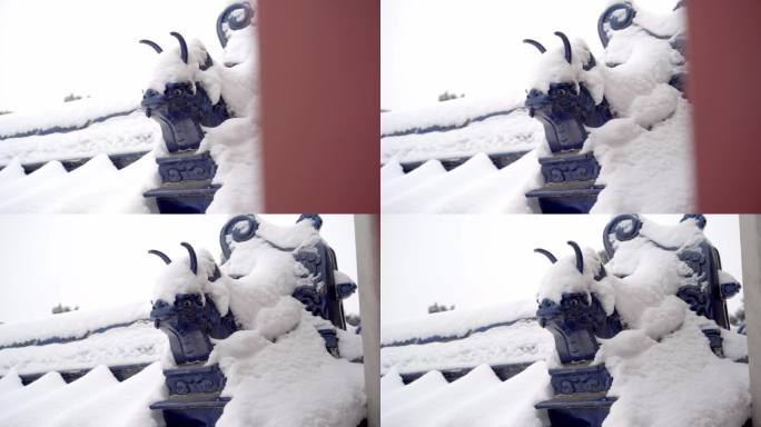 北京古建筑上的积雪