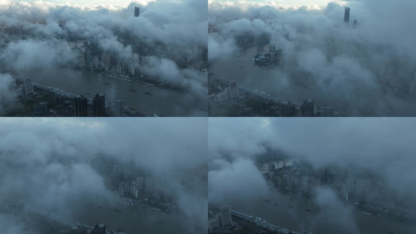 上海平流雾航拍延时