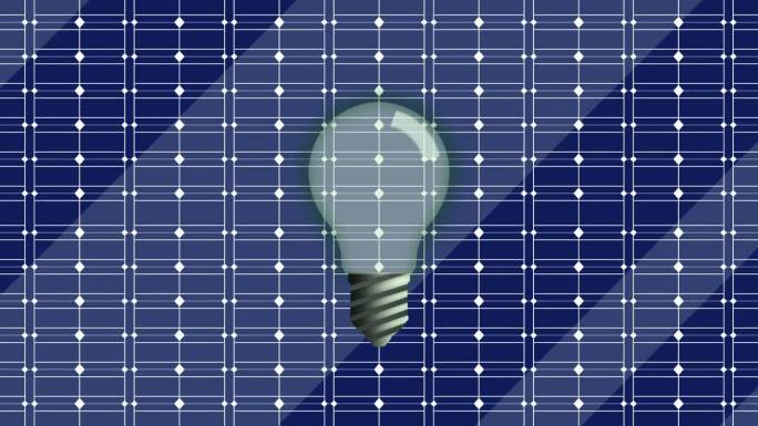 太阳能电池板作为未来的能源，灯泡和太阳能电池板