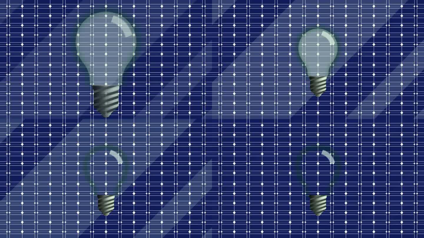 太阳能电池板作为未来的能源，灯泡和太阳能电池板