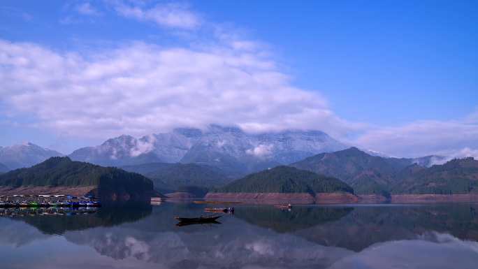 8k   雅女湖瓦屋山冬季雪景延时