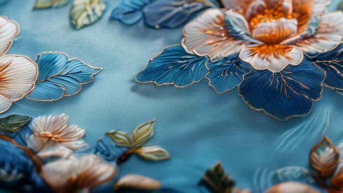 抽象绣花花朵布料纹理花纹氛围风格工艺