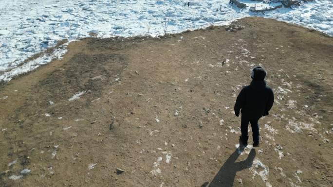 走向冰川的人 航拍 4k 旅拍