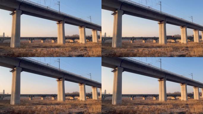 动车大桥延时摄影