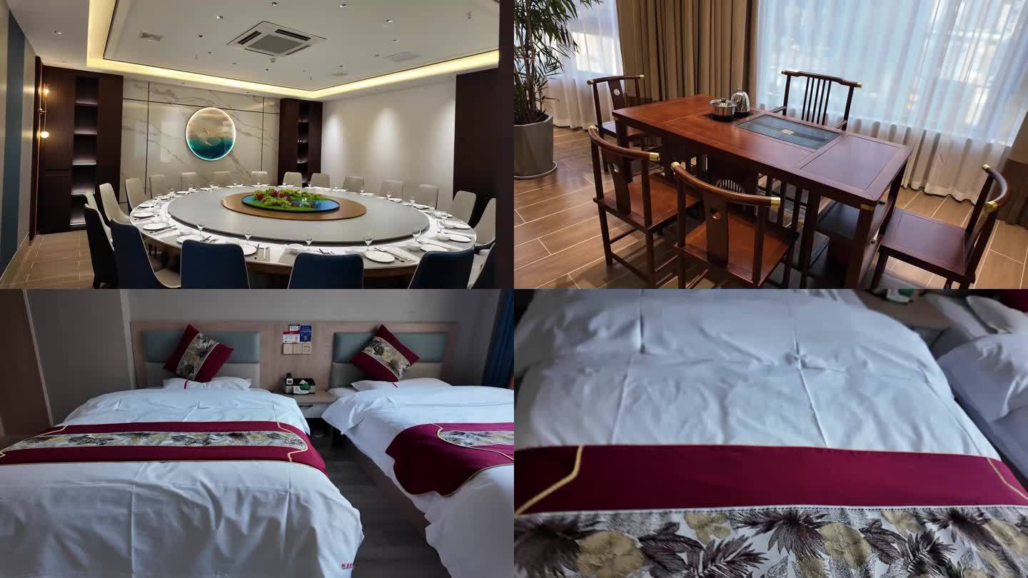 酒店房间、酒店走廊、酒店环境4K视频素材