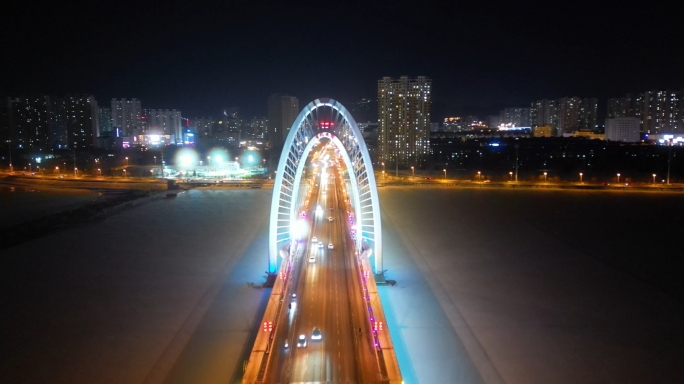 锦州 云飞大桥 航拍 夜景 城市