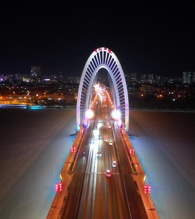 竖拍 云飞大桥 航拍  夜景