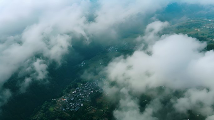 自然风景震撼大气航拍中国风光云海清晨雾气