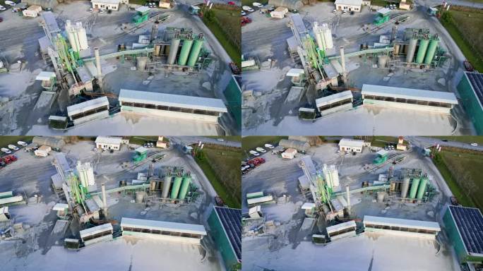 航拍无人机拍摄建筑公司沥青制程专用机械设备