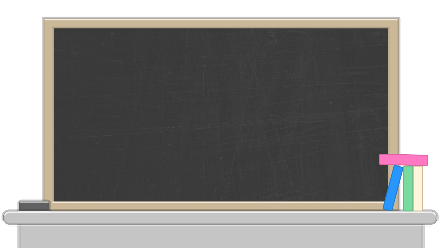 卡通讲台黑板和擦黑板透明通道