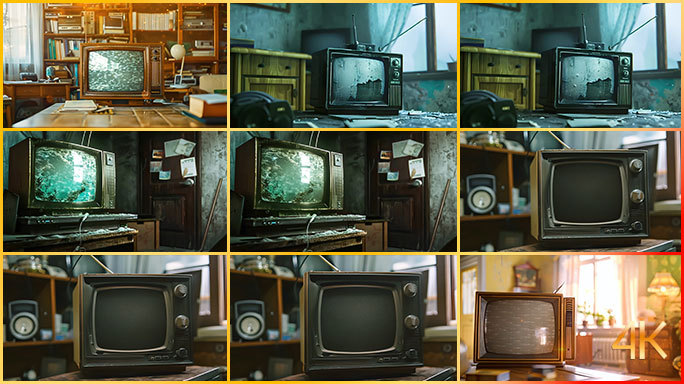 老电视与旧时光 怀旧场景空镜 集体回忆