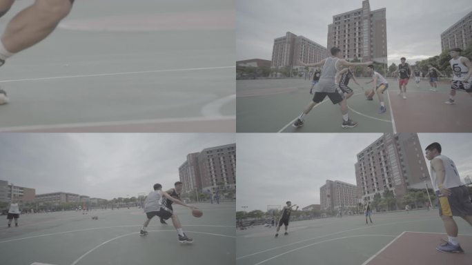 【4K50帧】大学校园学生打篮球运动比赛