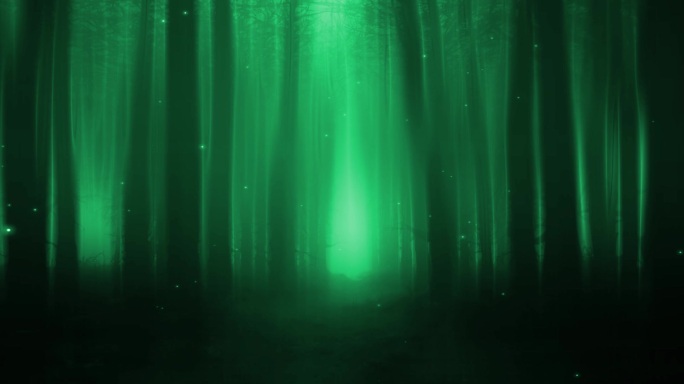 绿色阴森恐怖丛林树林穿梭