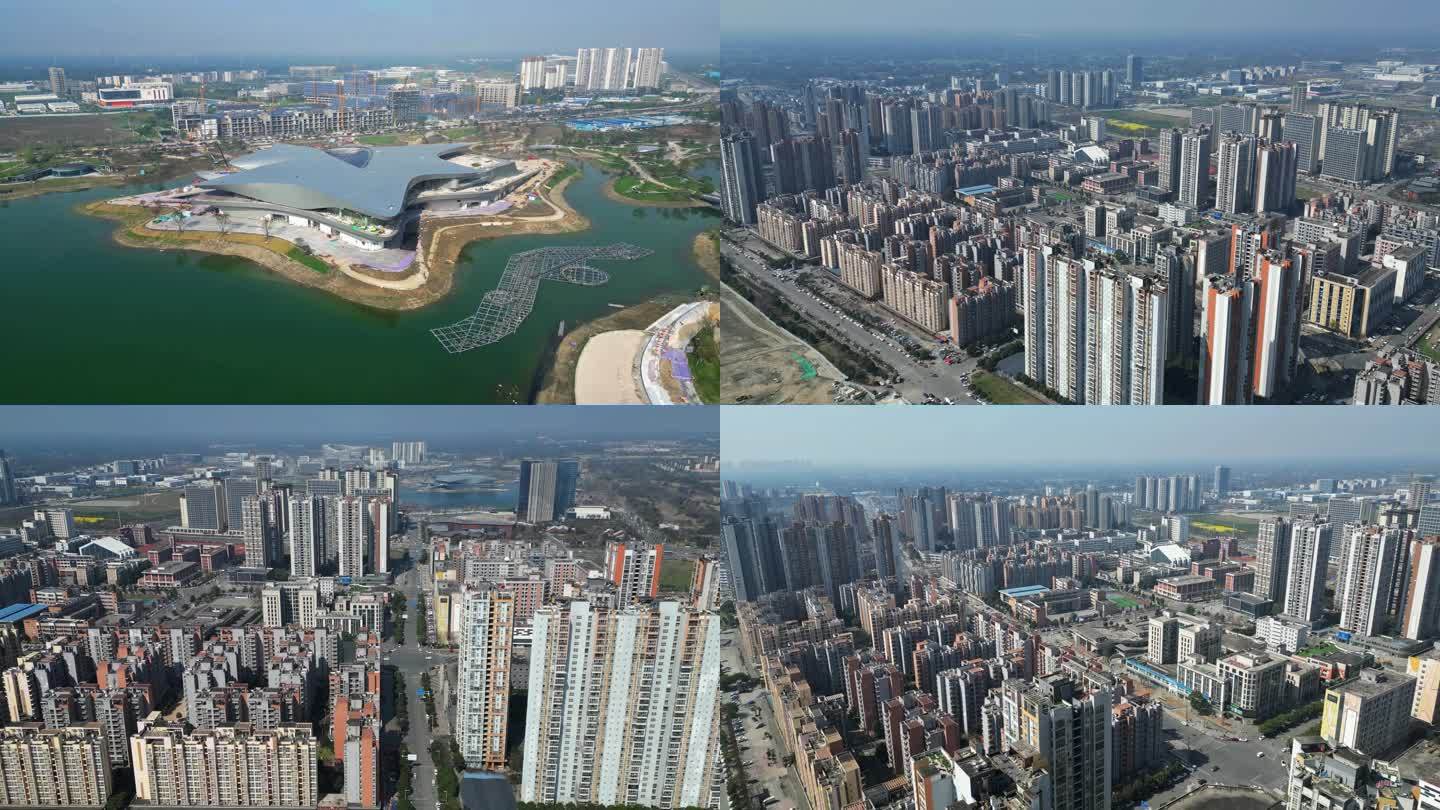 4K航拍成都市郫都区菁蓉镇大景