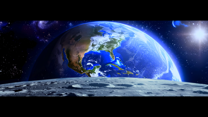 从月球看地球8k超宽屏（原创）
