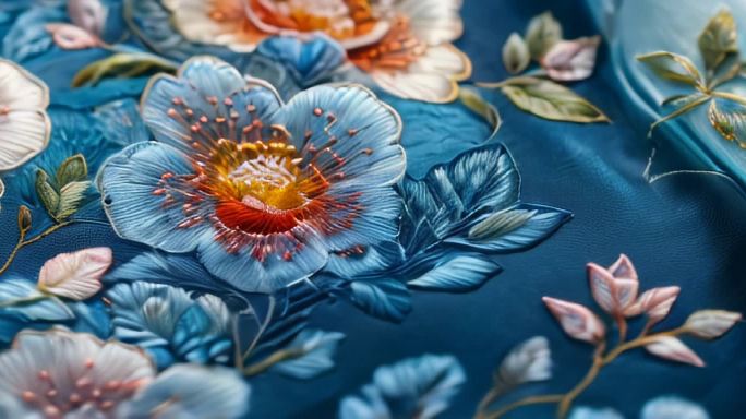 抽象绣花花朵布料纹理花纹氛围风格纹理