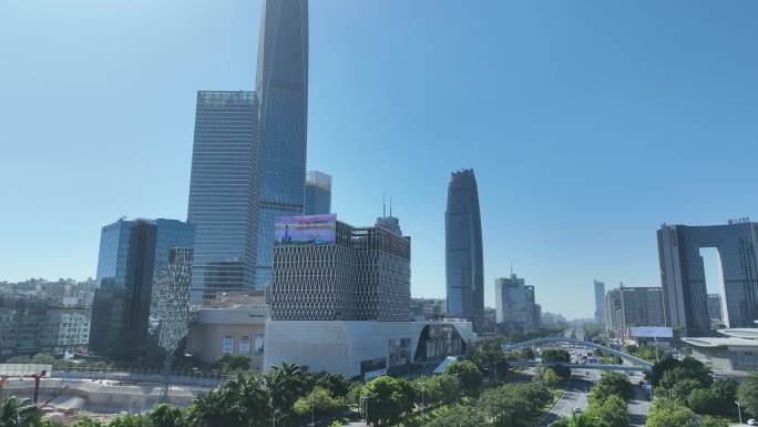 东莞民盈国贸中心航拍高楼大厦办公楼写字楼