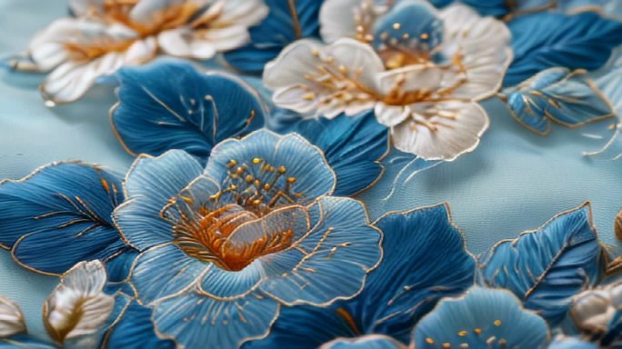 抽象绣花花朵布料纹理花纹氛围风格意境