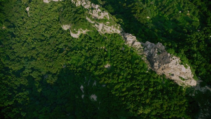 泰山十八盘直升机航拍 泰山空镜航拍