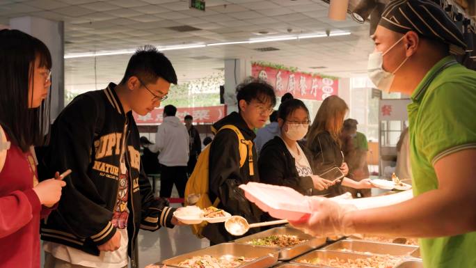 4K大学校园食堂烟火气