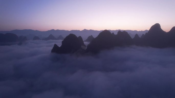 桂林阳朔大面山日出