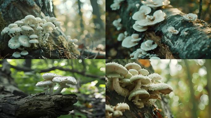 野生菌 蘑菇 枯木长蘑菇