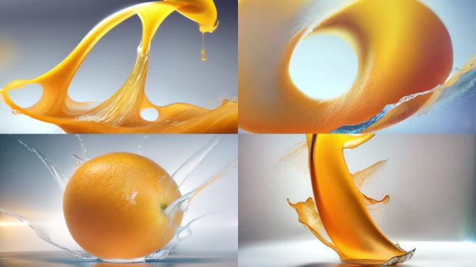 橙子橙汁广告艺术视频
