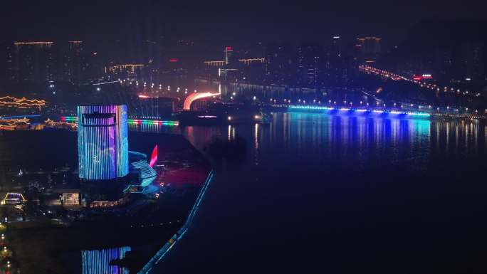 雅安市雨城区城市建设夜景