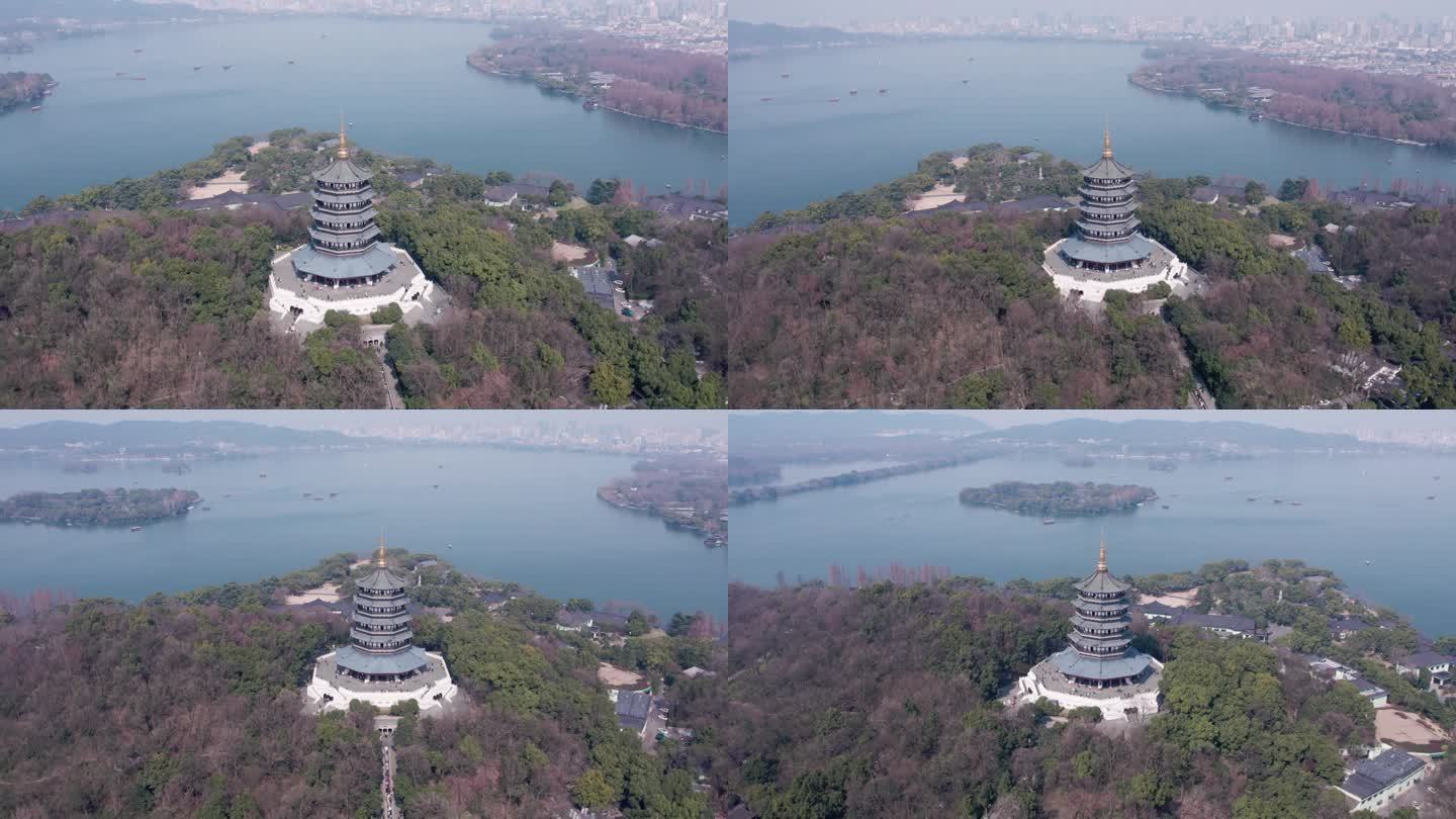 航拍杭州雷峰塔