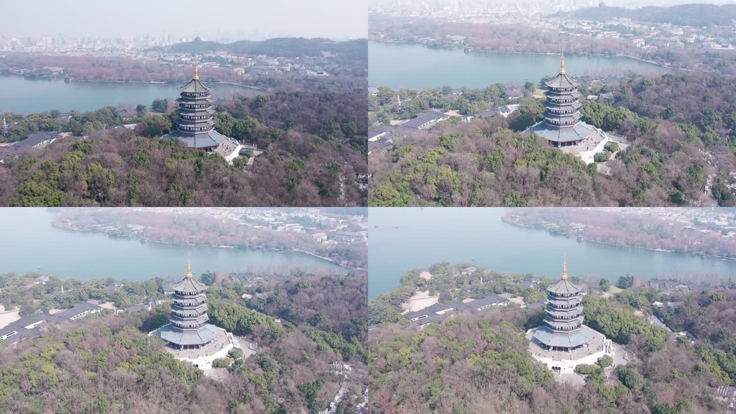 航拍杭州雷峰塔