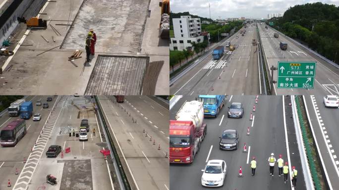 空中交警无人机自动巡视安全监管道路施工