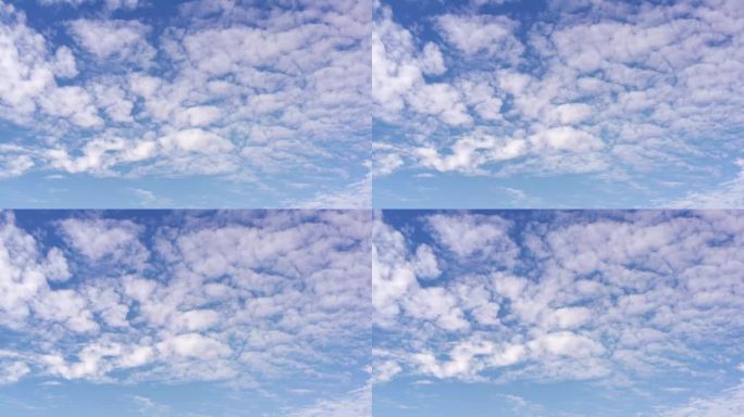 4K蓝天白云缓慢移动云层大片云彩