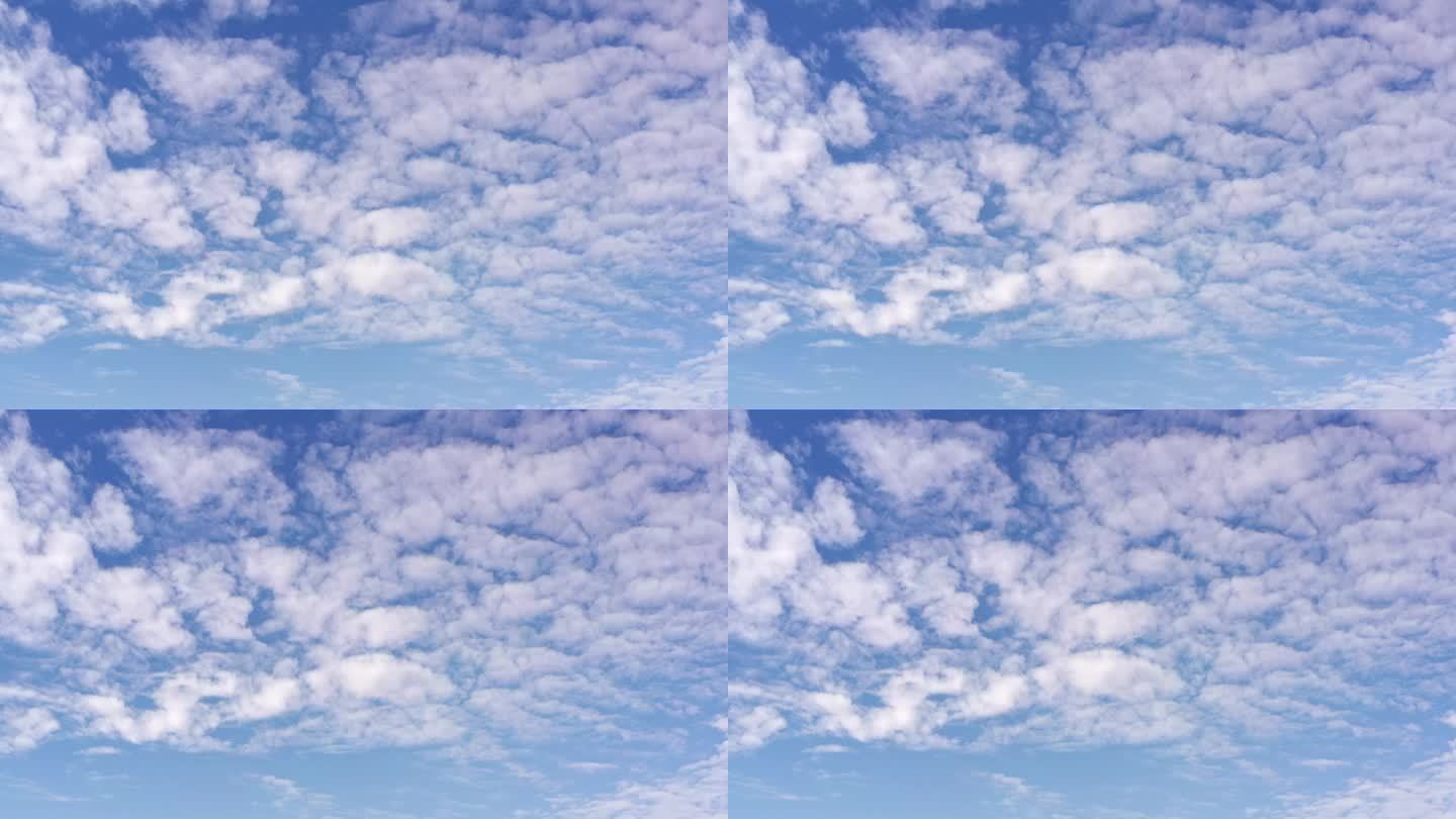 4K蓝天白云缓慢移动云层大片云彩