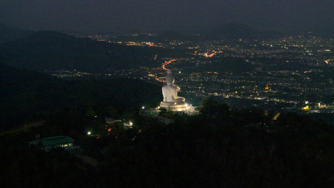 普吉大佛 俯瞰普吉岛 航拍夜景