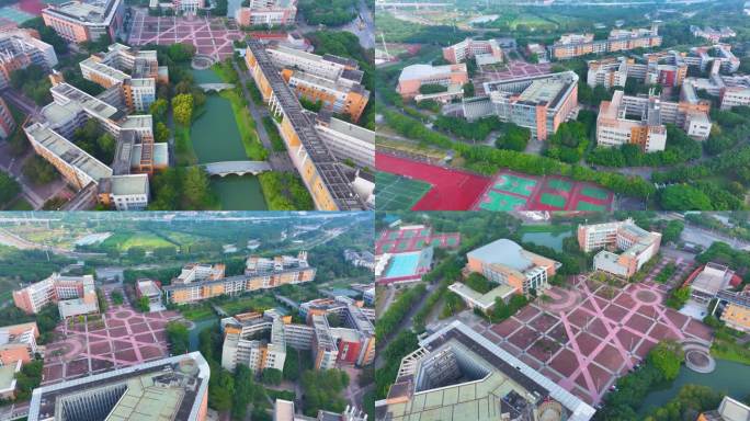 广东外语外贸大学大学城校区航拍校园广州风