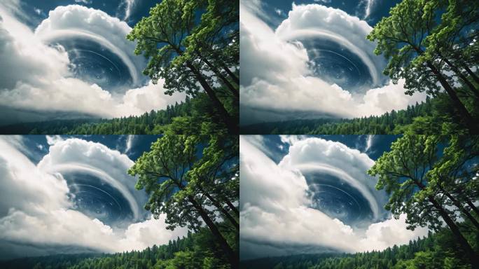 动态云雾云海抽象概念立体意境舞台漩涡