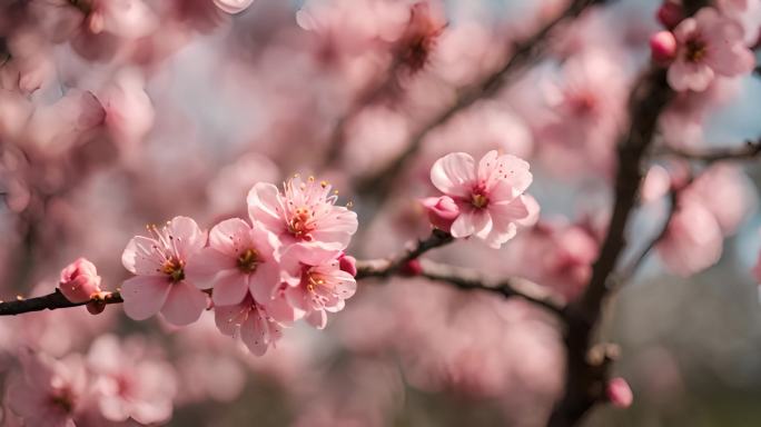 粉色桃花特写春色自然风景合集