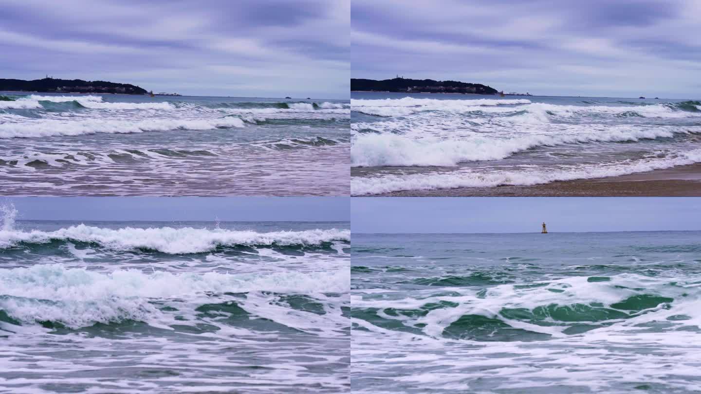 海浪慢动作浪花怒海翻滚的浪花海边巨浪浪涛