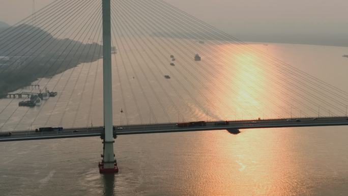 南京市长江二桥航拍视频八卦洲大桥