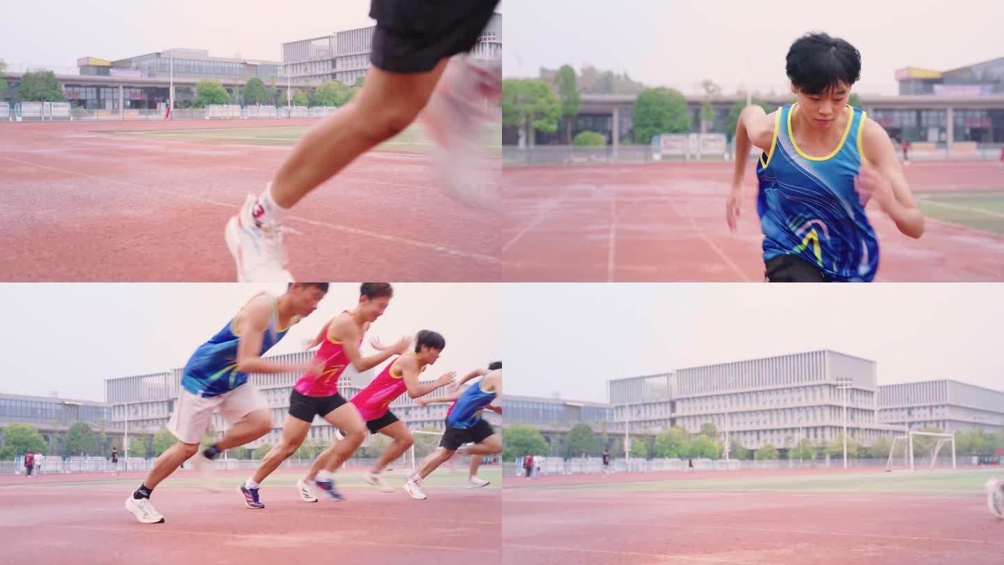 【4K 50P】 学生运动场上奔跑比赛
