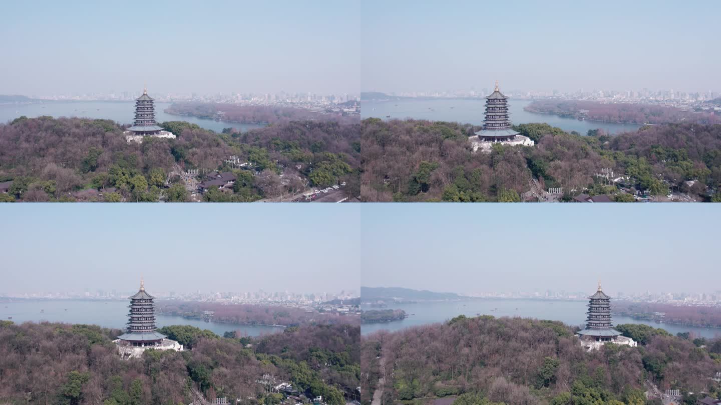 航拍杭州雷峰塔