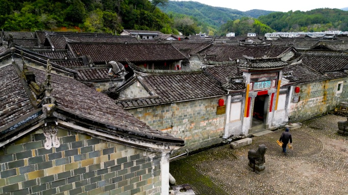 福建 龙岩 培田村古建群 航拍