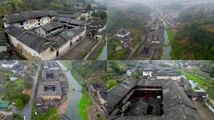 福建 龙岩 永定土楼 航拍