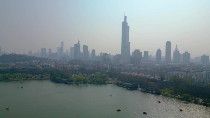 南京市玄武区玄武门玄武湖风景视频素材航拍