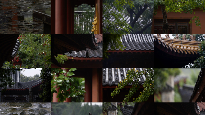 谷雨雨水雨屋檐下雨雨滴惊蛰意境实拍