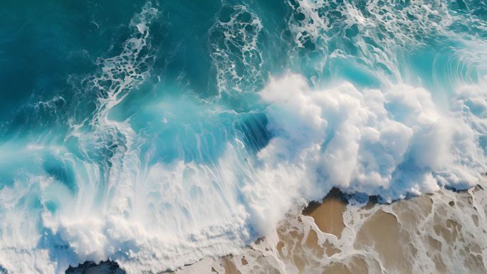 4K-海浪拍打沙滩浪淘沙