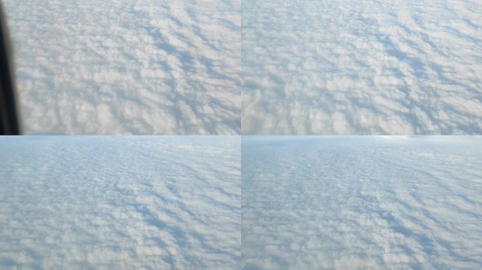 飞机云海窗外景