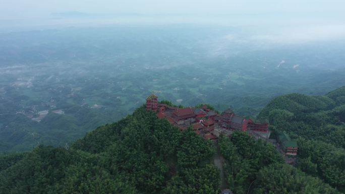 四川宜宾蜀南竹海龙吟寺航拍