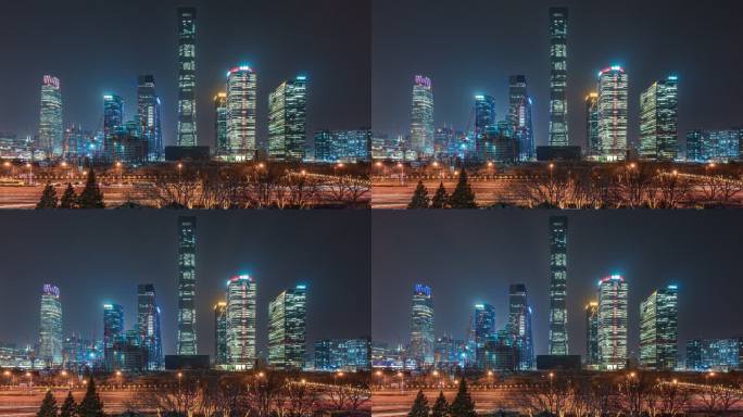 中国北京中国尊国贸夜景延时8K60P