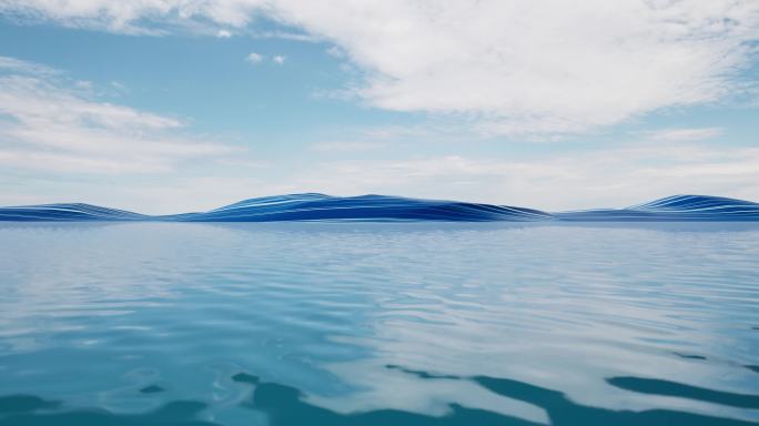 高级简约晴天海面背景大屏